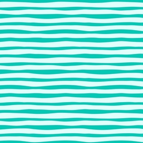 Magic Doodle Stripes RETRO - MEDIUM -  Aqua Turquoise Blue