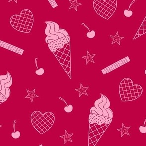 Choose Joy Ice Cream - MEDIUM - Mono Cherry Red