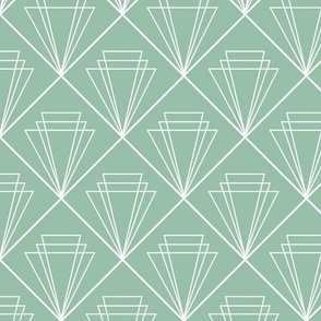 Sage Green and White Art Deco
