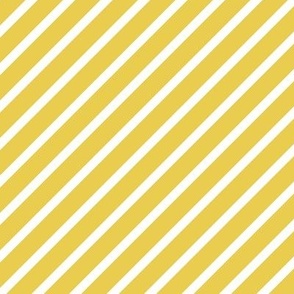 L - Diagonal Stripes Yellow White Retro Vintage Geometric Classic Cheery Bright