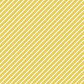 S - Diagonal Stripes Yellow White Retro Vintage Geometric Classic Cheery Bright