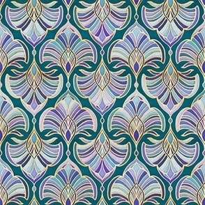 Teal, Royal Blue and Purple Art Deco - extra small