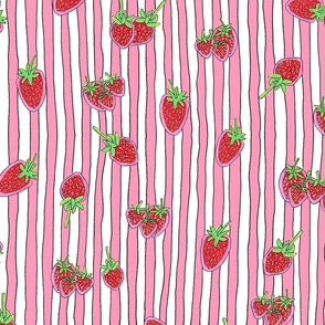 Strawberry Fields - Pink Stripe