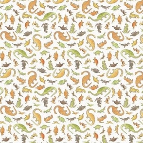 Ditsy Dinos Micro- Happy Dinosaurs Coordinate- Adventure- Orange- Green- Yellow- Brown- Off White- Home Decor- Dino Nursery Wallpaper- Dinosaur Wallpaper- Paleontology