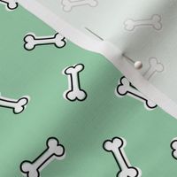 DOG Bone, Cute Dog Bandana, Dog Bone Treat, Dog Bones, Mint Green, Light Green and White