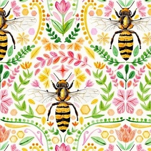 Watercolour Bee Brocade - Small