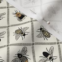 So Many Kinds of Bees - Mini - Ivory - Texture - Two Way design