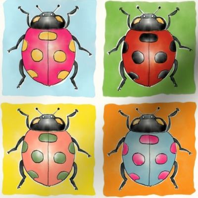 Pop watercolor ladybugs - M