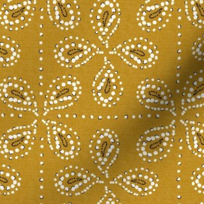 Paizale - Indian Block Print Geometric Textured Goldenrod Yellow Regular Scale
