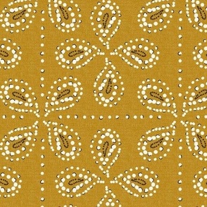 Paizale - Indian Block Print Geometric Textured Goldenrod Yellow Regular Scale