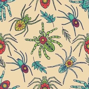 Colorful Flower Spider Pattern