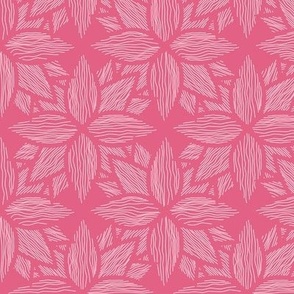 Overlapping Pink Floral Line Art 