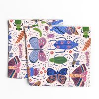 Colorful Doodle BUGS - cream background 