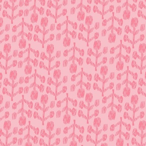 Ikat Silhouette Bud Pink on Pink 