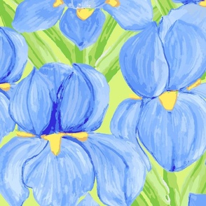 Watercolor Iris, blue-violet, 24 inch