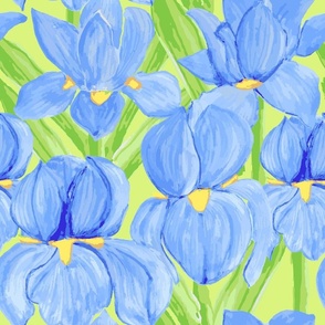 Watercolor Iris, blue-violet, 18 inch