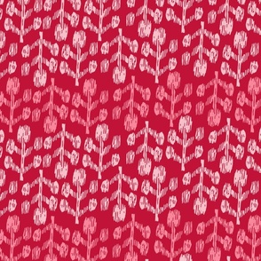Ikat Silhouette Bud Red Two Toned