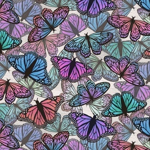 Rainbow Watercolor Butterflies