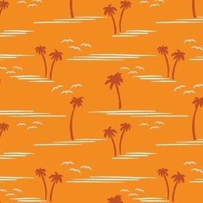 Palm Trees at the Beach in Tangerine