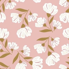 white flowers on pink