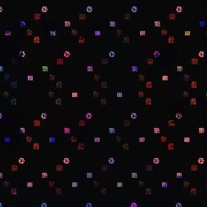 Big Rainbow Confetti on Black 18x18
