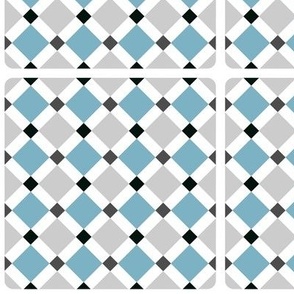 Grey blue tiles  - WALLPAPER