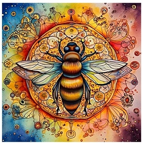 Chakra Honey Bee Panel 18 Inch