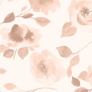 Muted pink watercolor roses