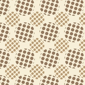  Square Beige Balls - L large scale - retro brown geometric polka dots pattern clash