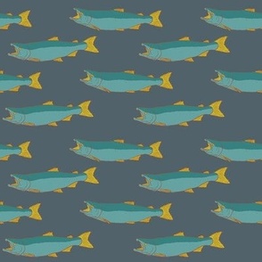 Salmon Pattern - Blue