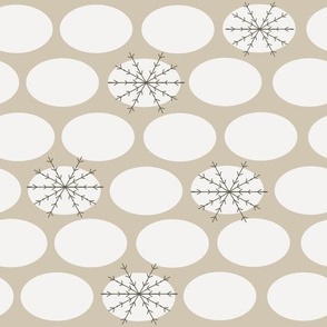 christmas snowlflakes geometric beige