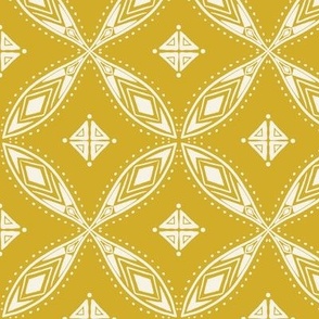 Geometric Pattern -Mustard Yellow and Cream