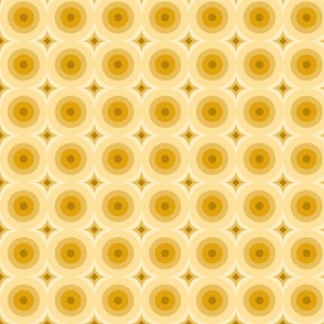 Light Marigold Yellow Medallion Dots and Stars Pattern Print