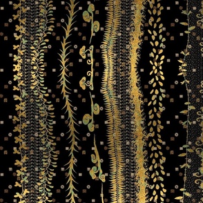 Elegant Gold Turquoise Confetti Stripes on Black