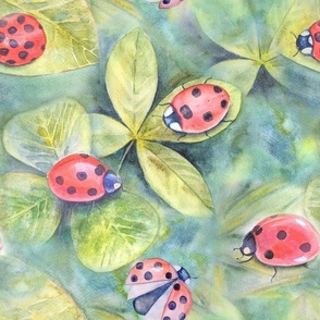 Watercolor ladybugs