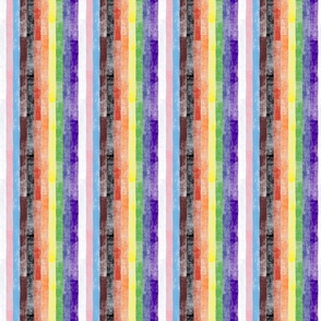 Faux Linen progress pride flag stripes small