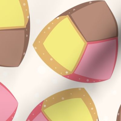 Normal scale // Mexican Sweet Polvorones // vanilla cream background // pastel colors pan dulce