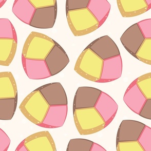 Normal scale // Mexican Sweet Polvorones // vanilla cream background // pastel colors pan dulce