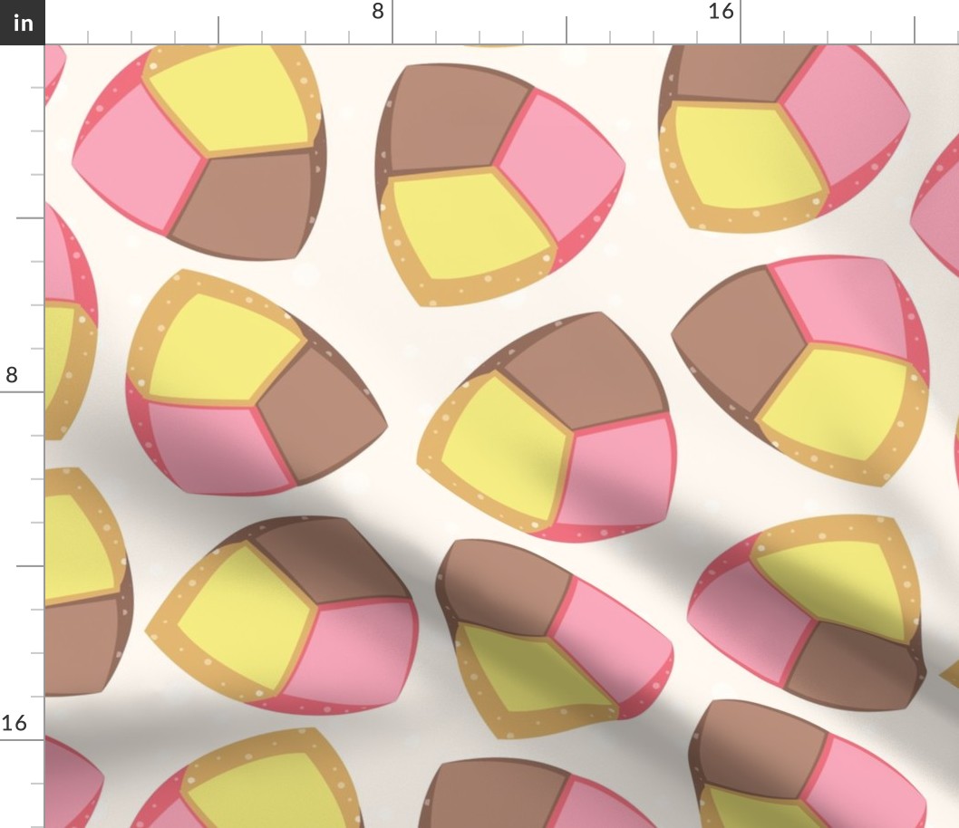 Normal scale // Mexican Sweet Polvorones // vanilla cream background // pastel colors pan dulce