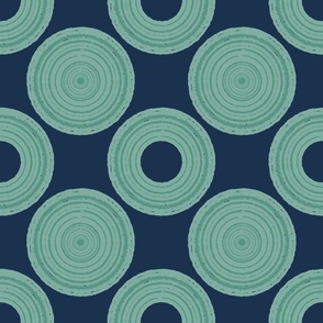 Green and Dark Blue Circles Pattern