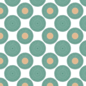 Green and Beige Circles Pattern