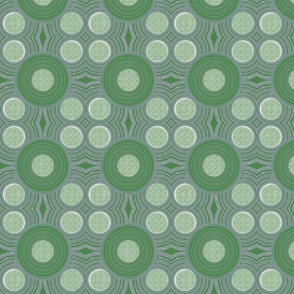 Lime Green and Gray Geometric Circles
