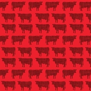 small red + sangria cows