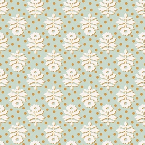 Josephines Trad Floral & Dot | Mint + Ochre