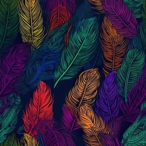 Colorful Feathers Fabric, Wallpaper and Home Decor | Spoonflower