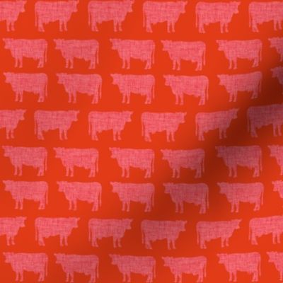 small red orange + candy apple cows