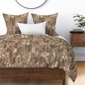 Driftwood Coastal Hexagons Modern Wood Geometric - Laguna Collection