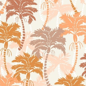 Boho Beach Tropical Palm Trees boho brown mustard orange peach pink by Jac Slade