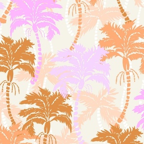 Boho Beach Tropical Palm Trees boho brown pink orange by Jac Slade