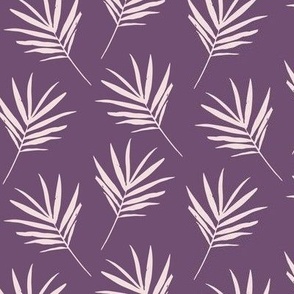 Tropical Palm Leaf on Dusty Purple - Magical Meadow